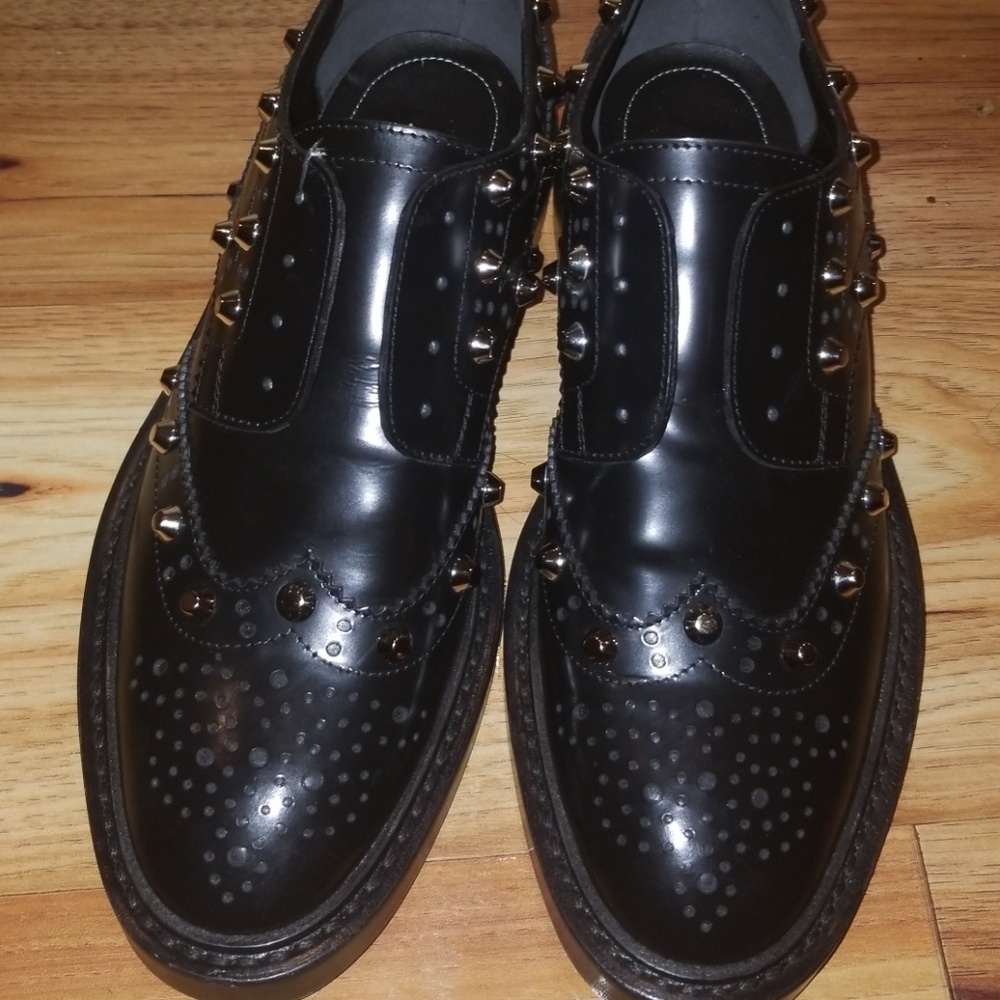 Balenciaga Oxford  Silver Studded loafers